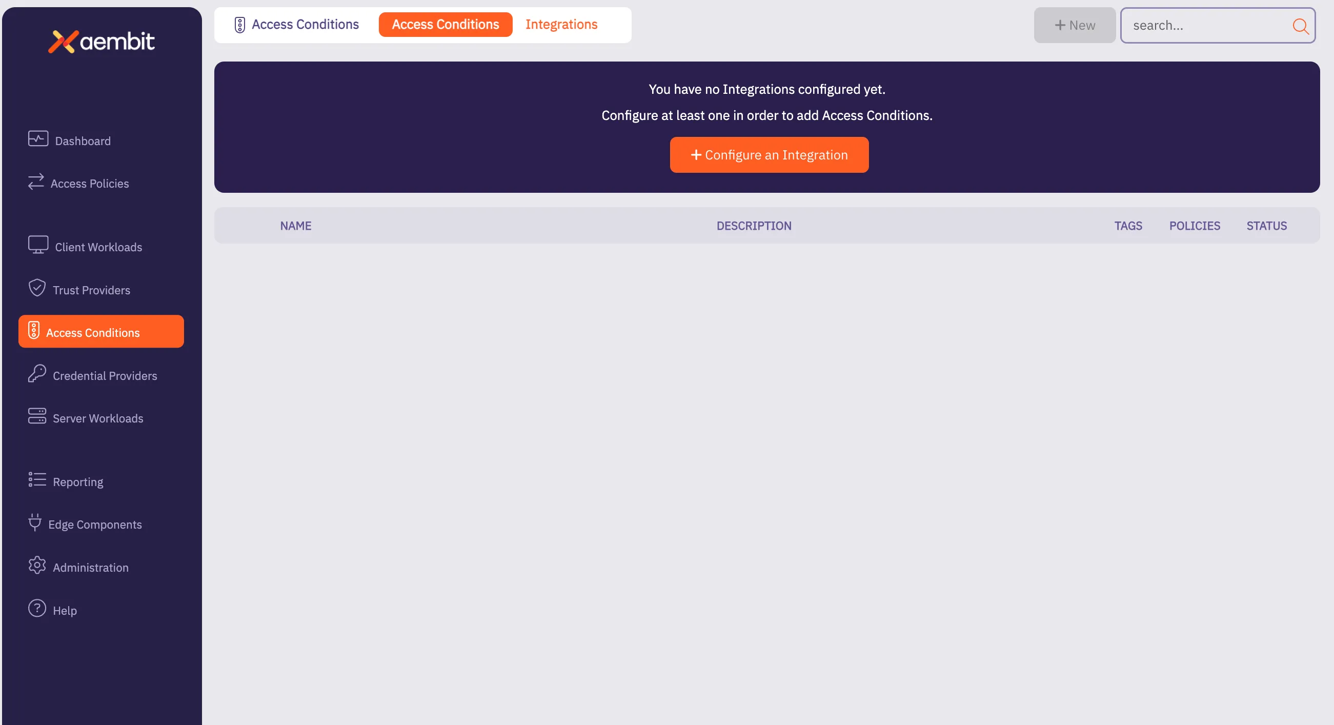 Access Conditions page