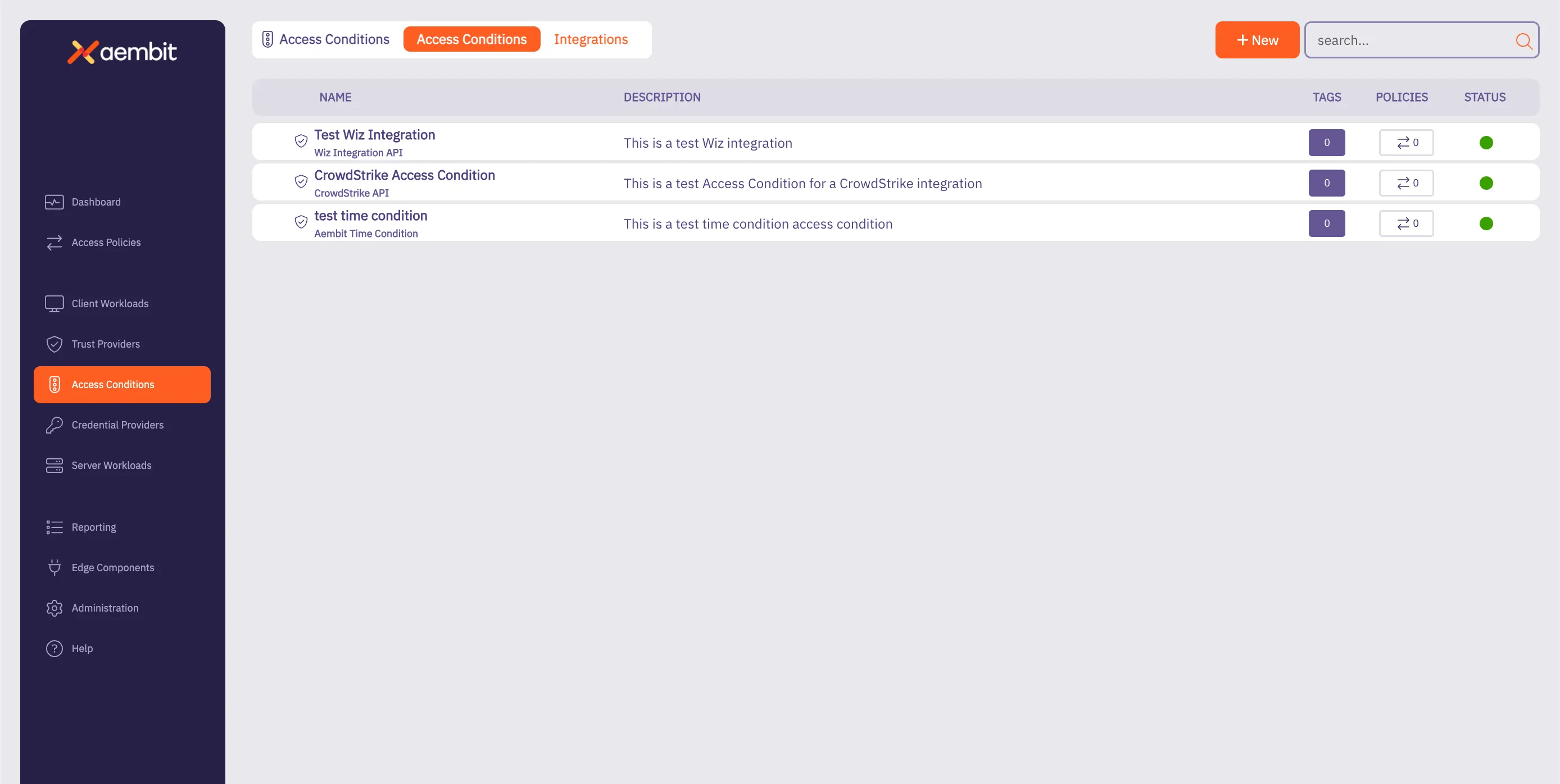 Access Conditions List With New Wiz Access Condition