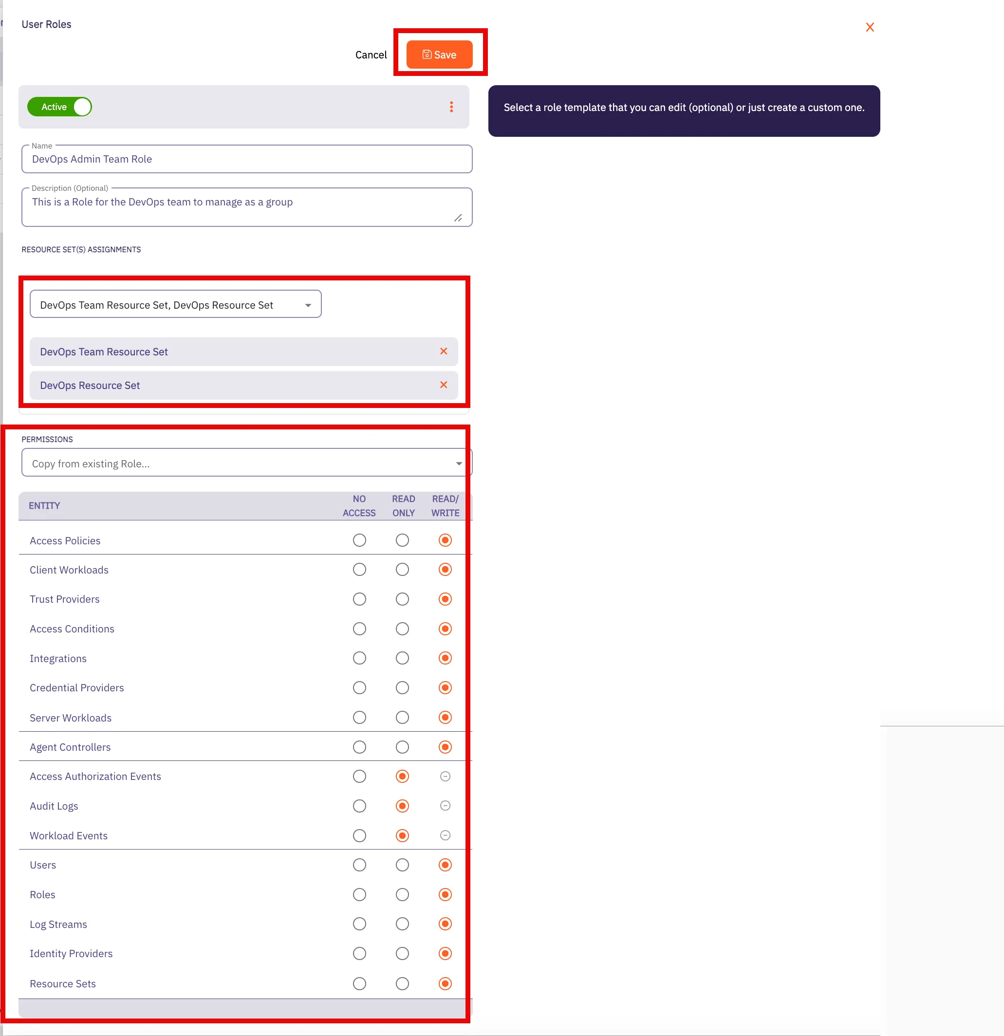 Roles Dialog Window - Completed