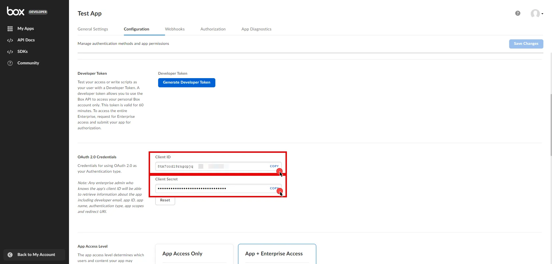 Configuration | Copy Client ID and Tenant ID
