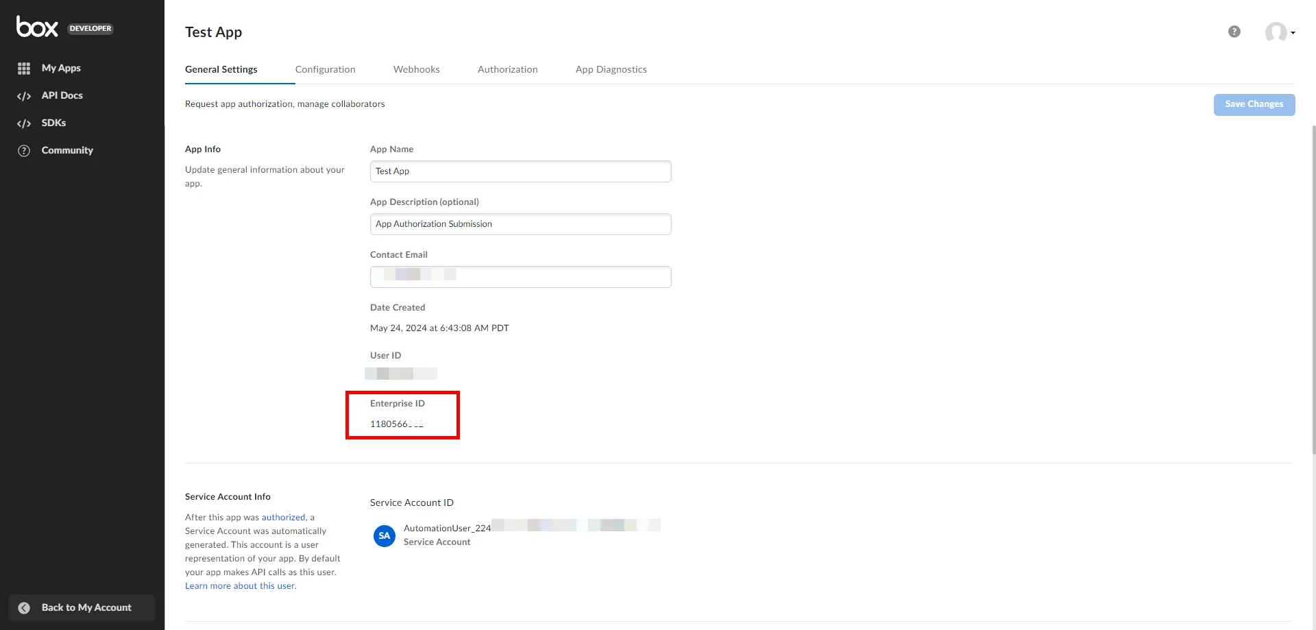 General Settings | Copy Enterprise ID