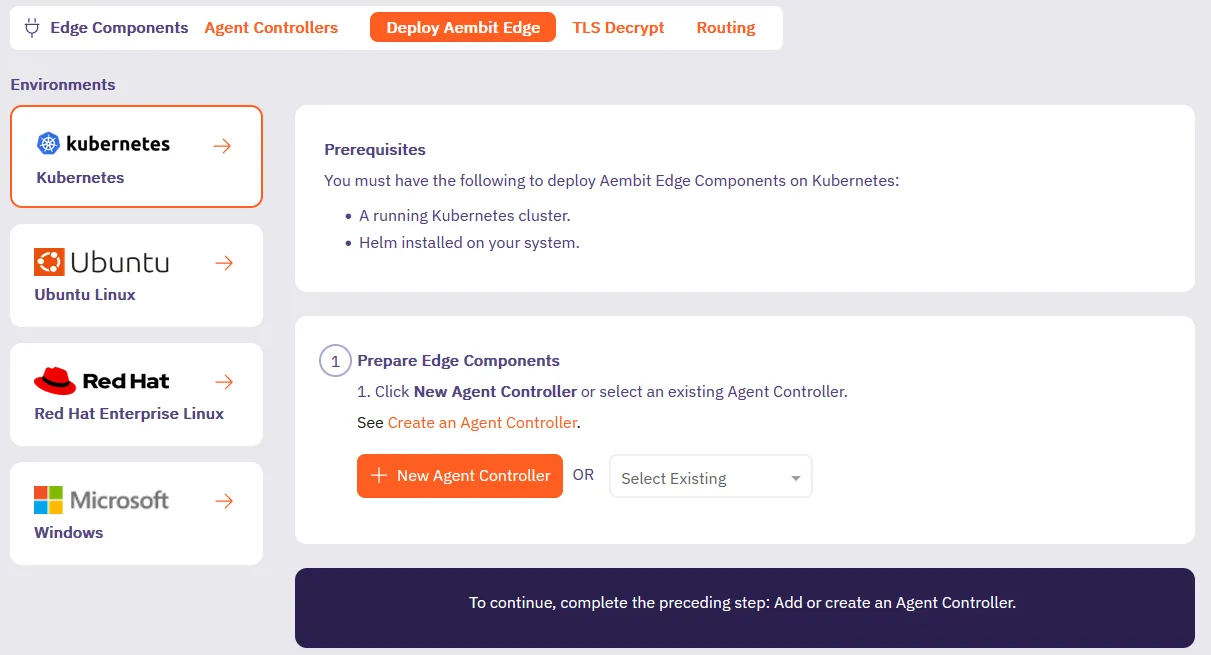 Deploy Aembit Edge screen