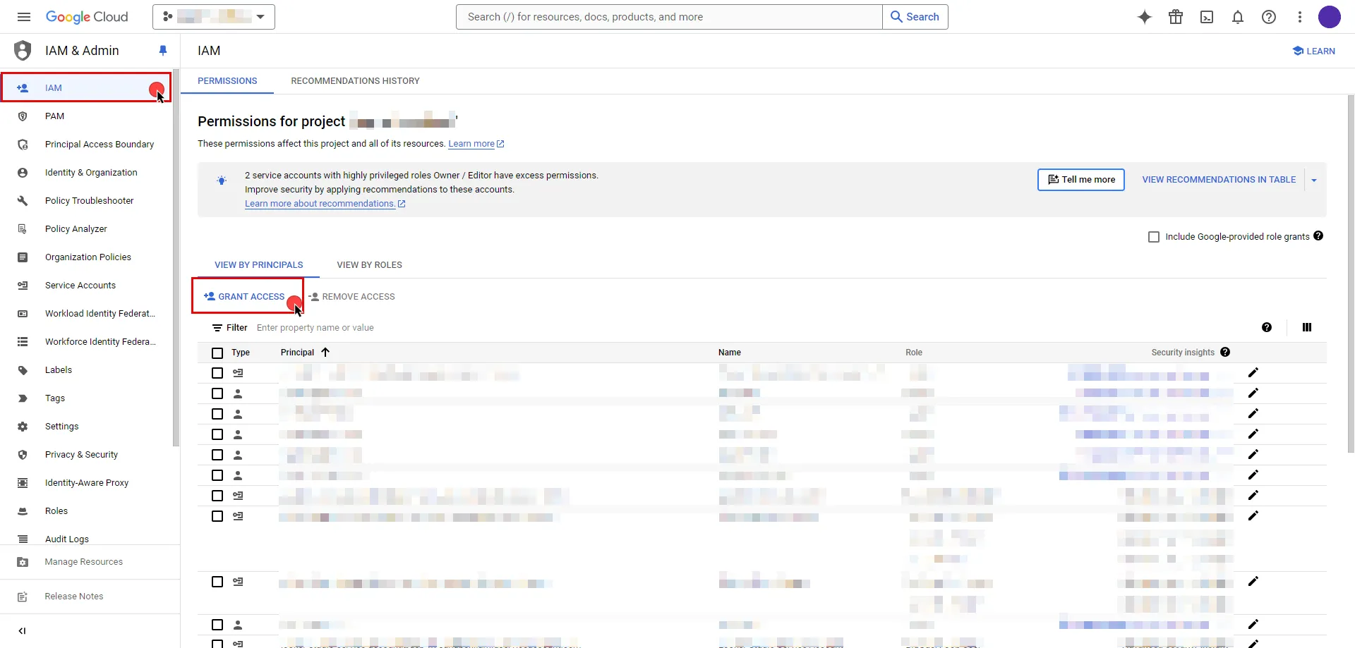 Grant Access to Service Account in IAM