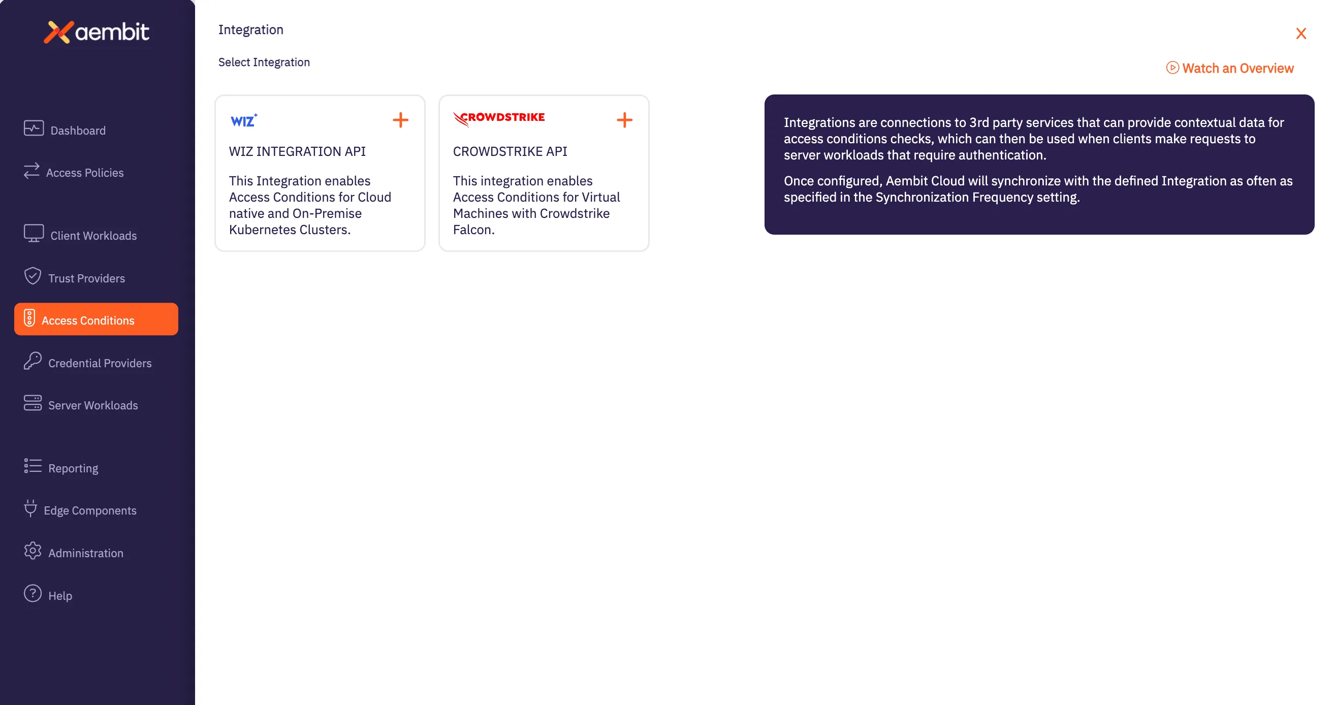 Main Integrations Page