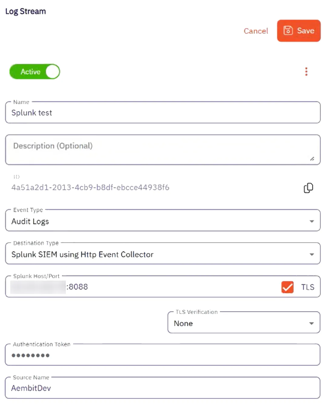 Completed Splunk SIEM Log Stream