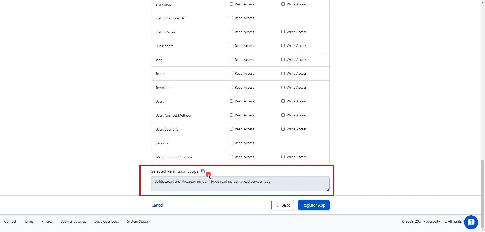PagerDuty Copy Scopes