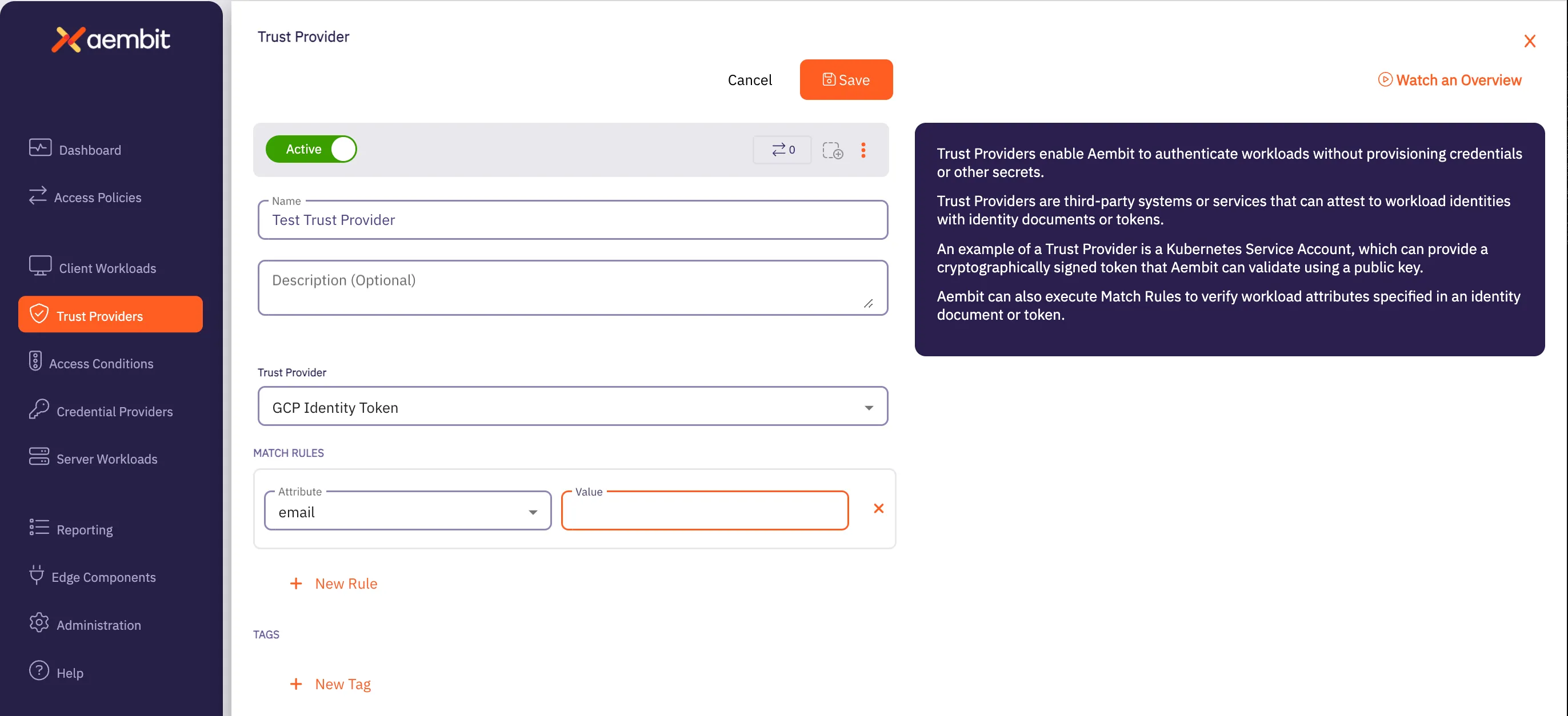 New Trust Provider Page