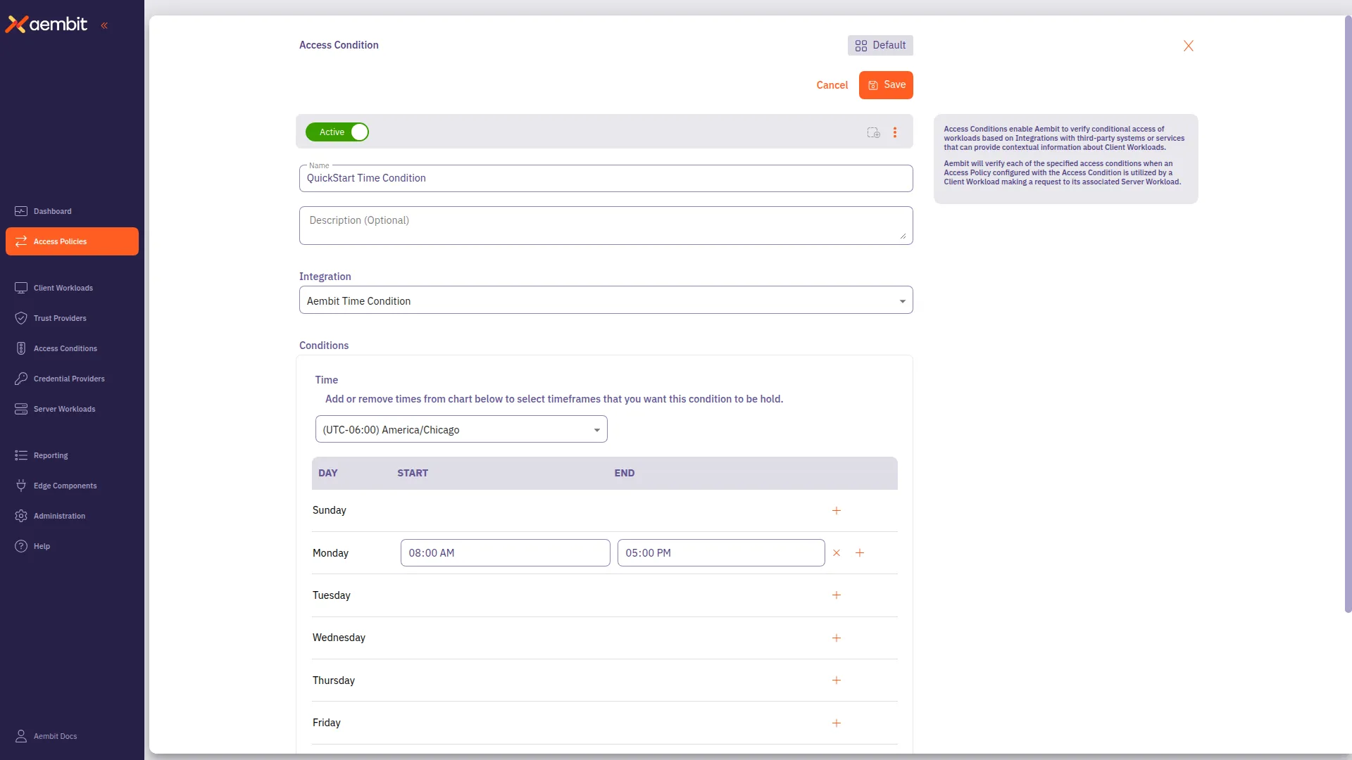Configuring Access Condition