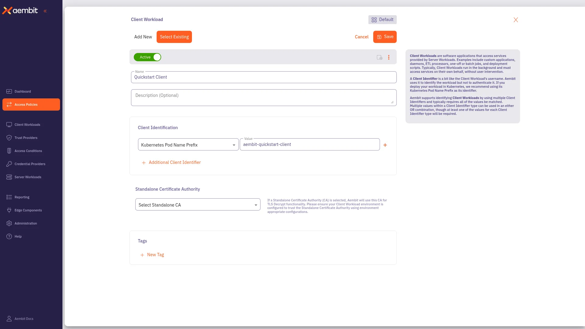 Configuring Client Workload