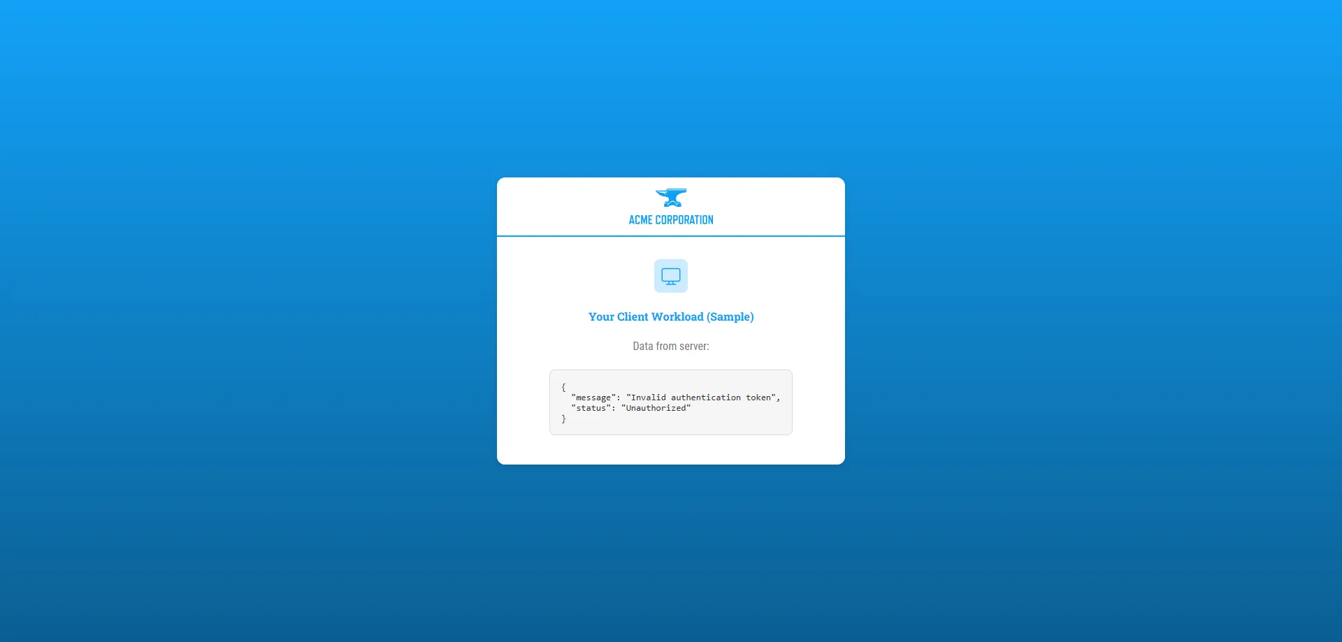 Failure Message - Client Workload