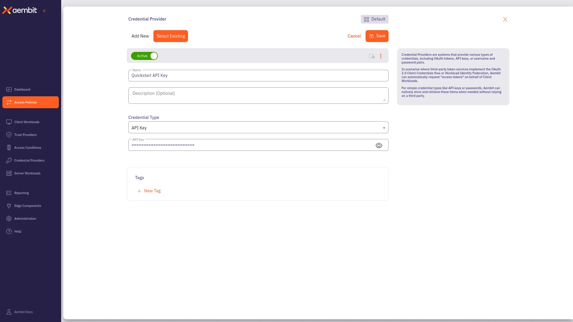 Configuring Credential Provider