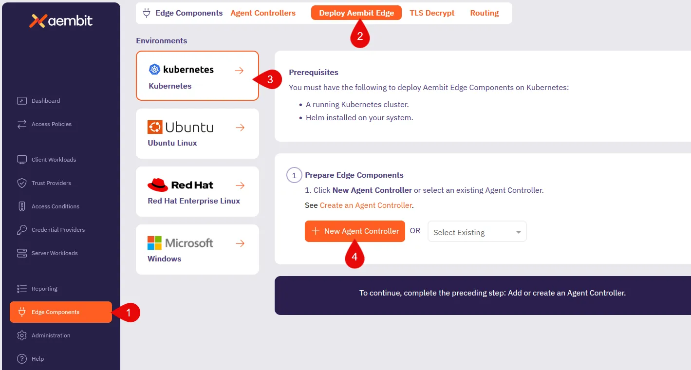 Navigate to Deploy Aembit Edge Page