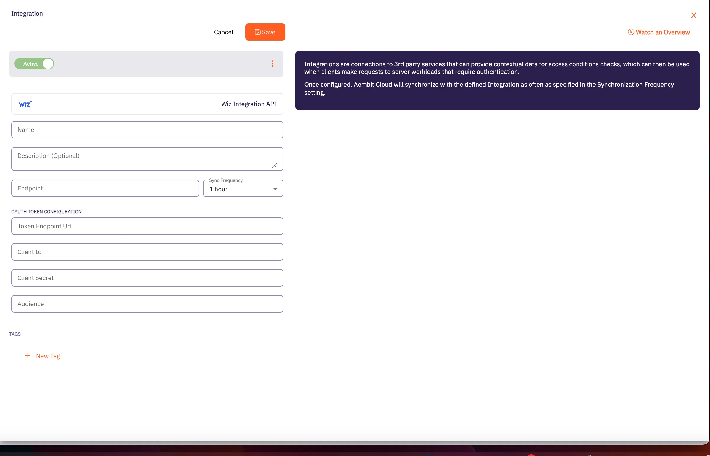 Wiz Integration Page